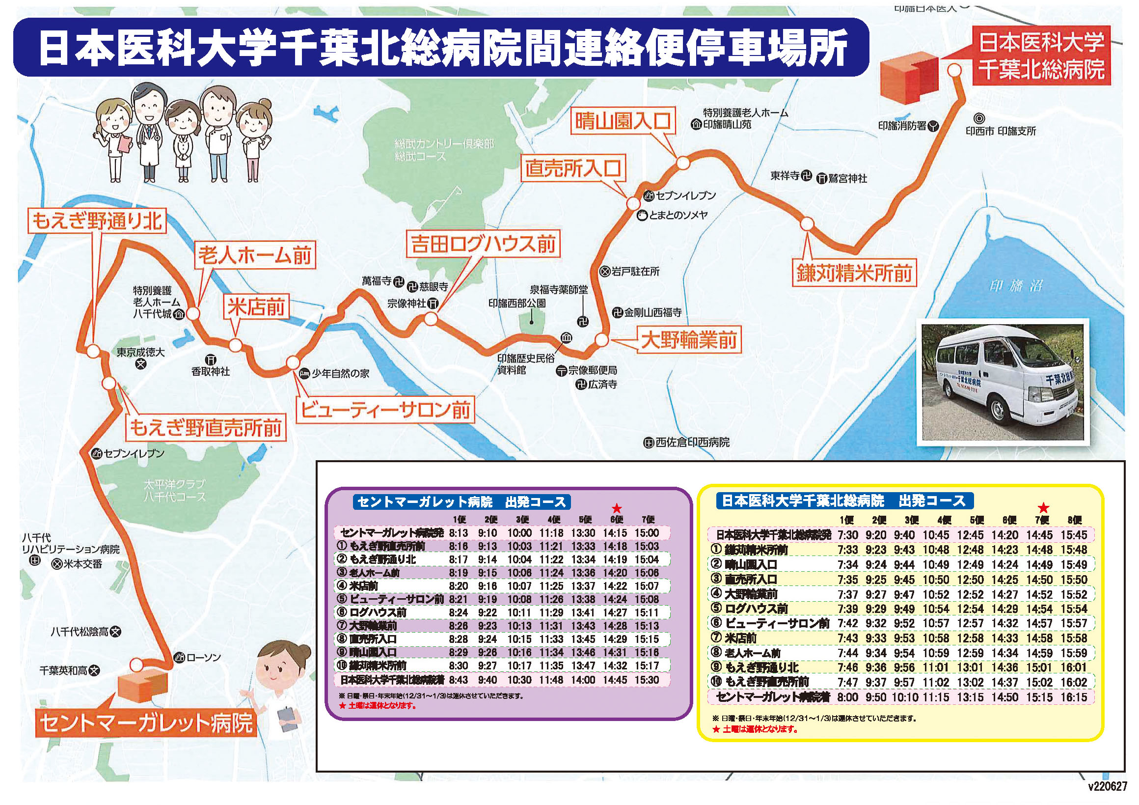 北総病院コース経路図